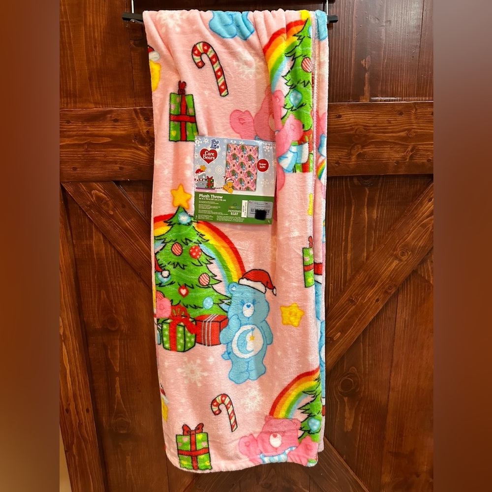 Care Bears Pink CHRISTMAS Throw Blanket